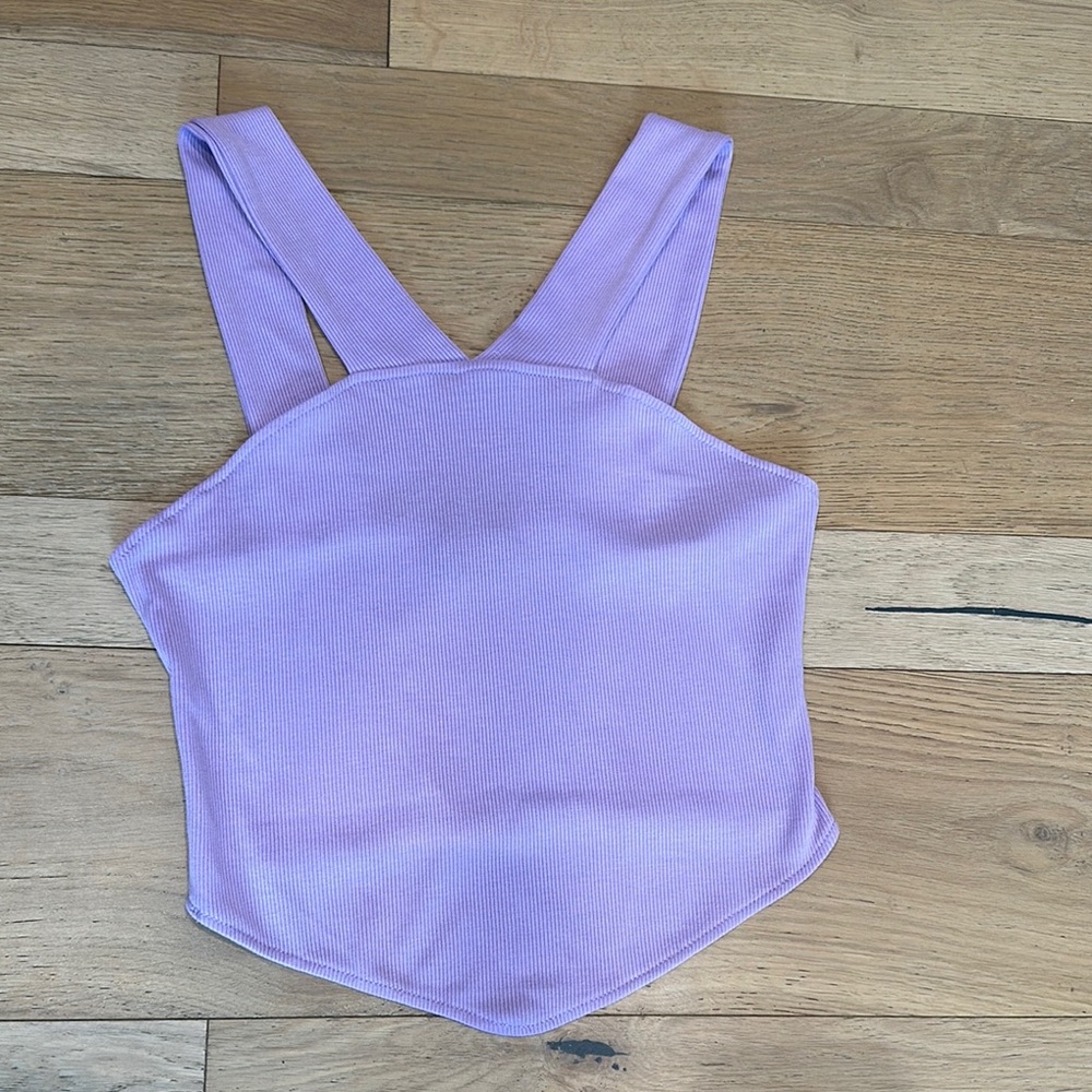 Cider Purple Asymmetrical Bustier Tank Top